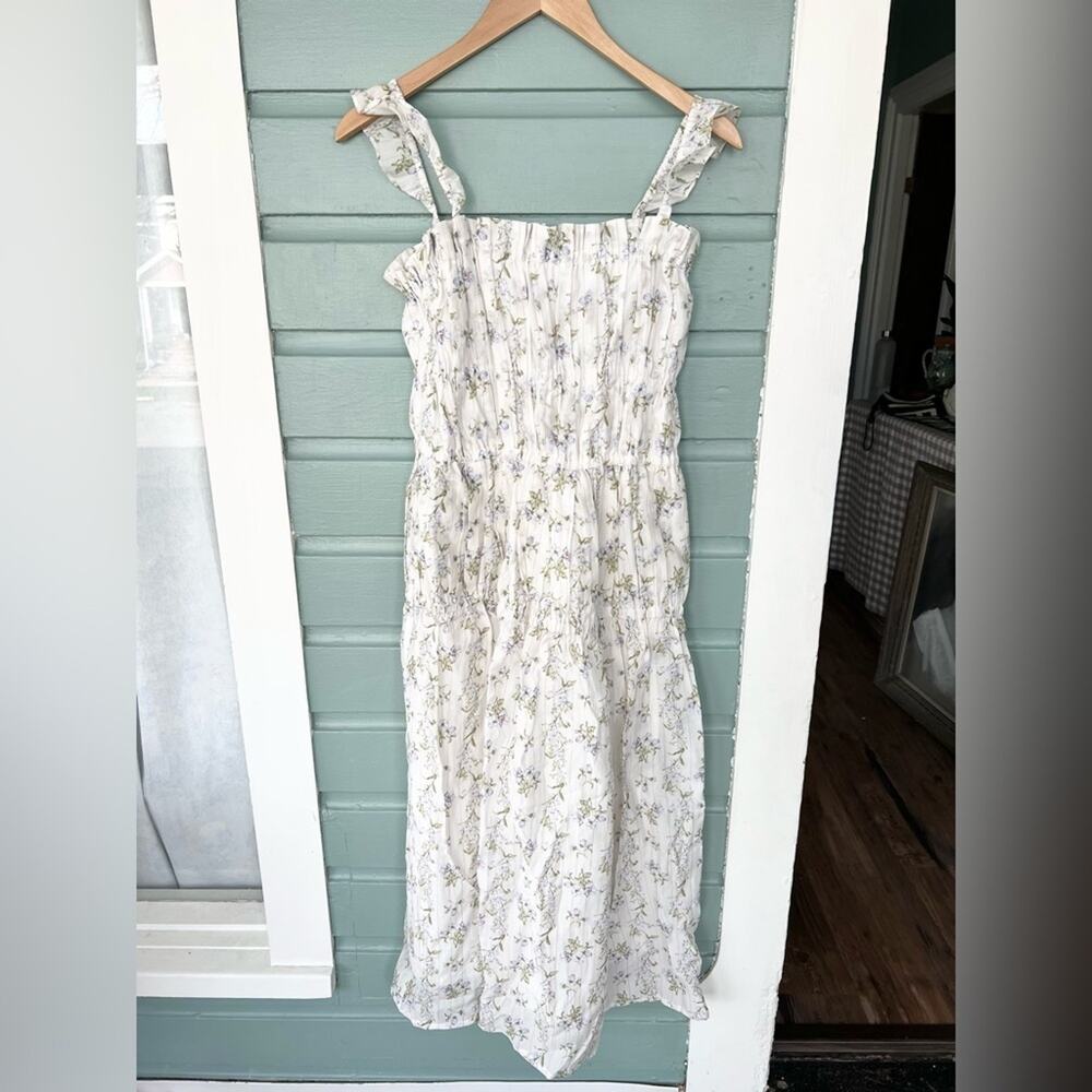 H&M Brock Collection smocked spring dress floral cottagecore size large